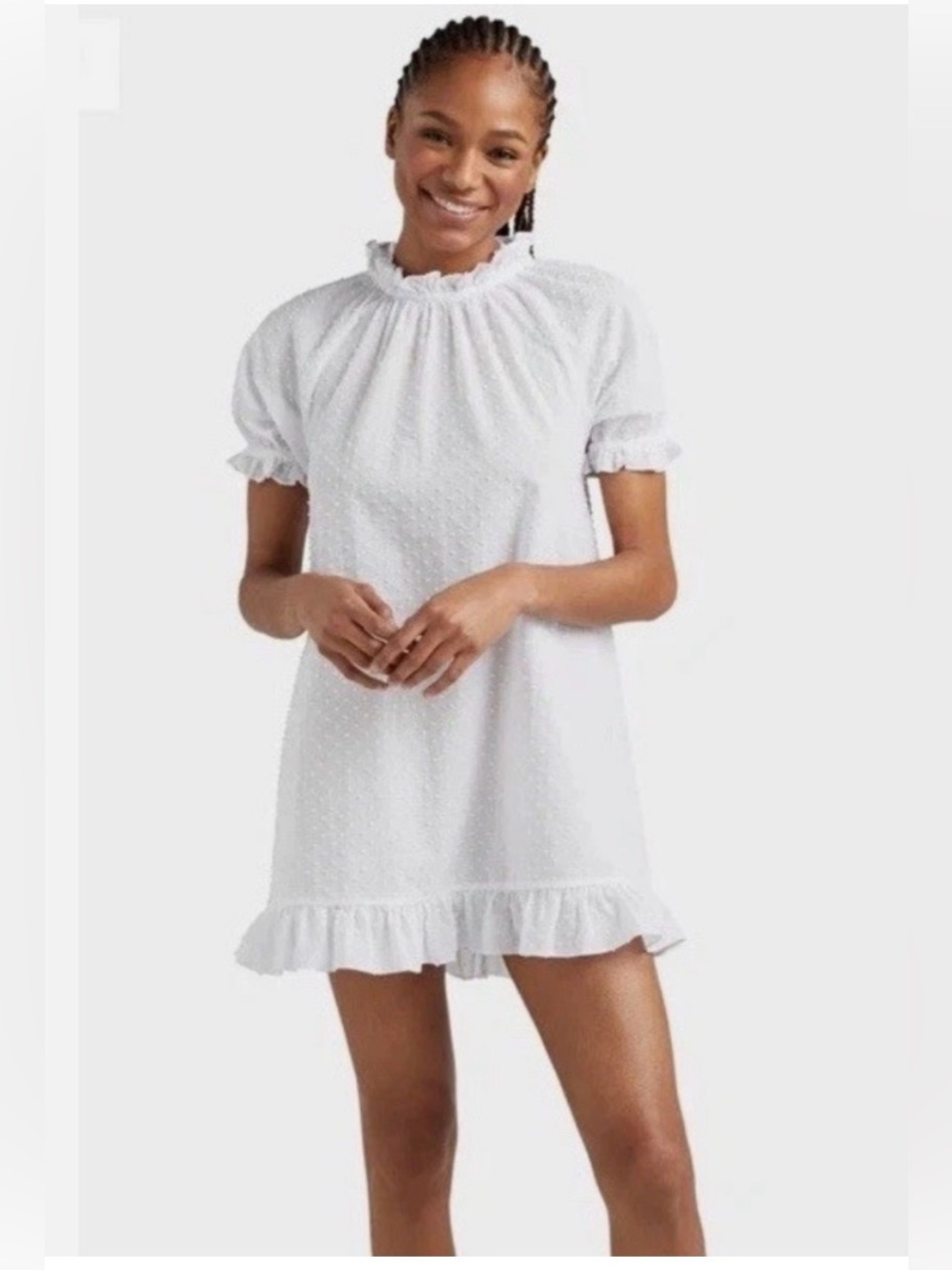 Hill House Katherine Nap Dress White Swiss Dot mini XS, retired style